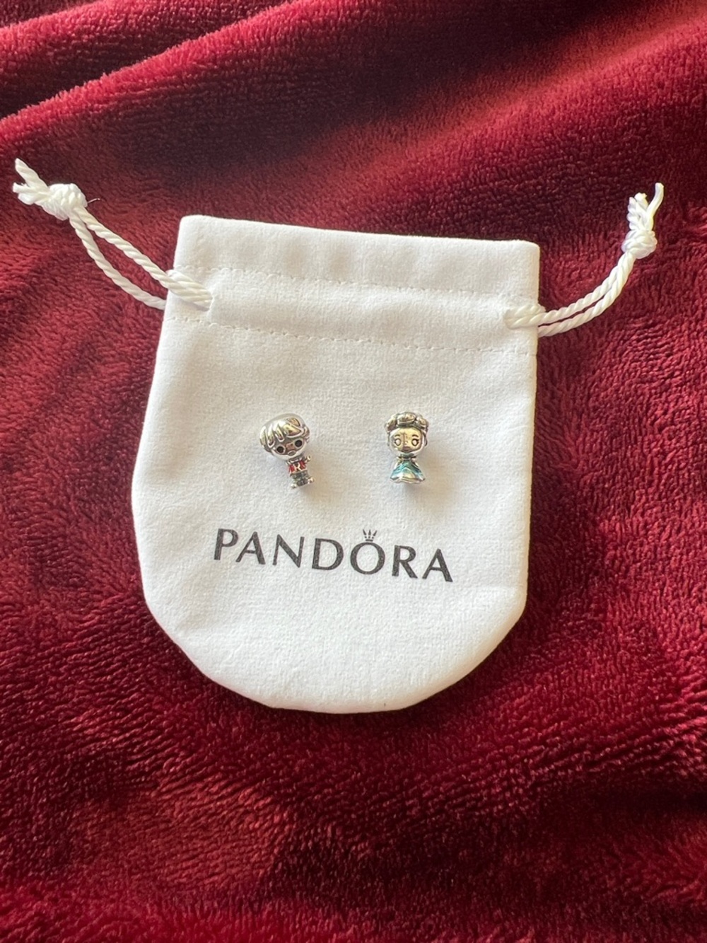Pandora Enamel Boy & Girl Dangle Charms in Silver